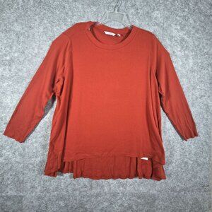 Any Body Women's Long Sleeve Pullover Tunic Top Orange Size 2X